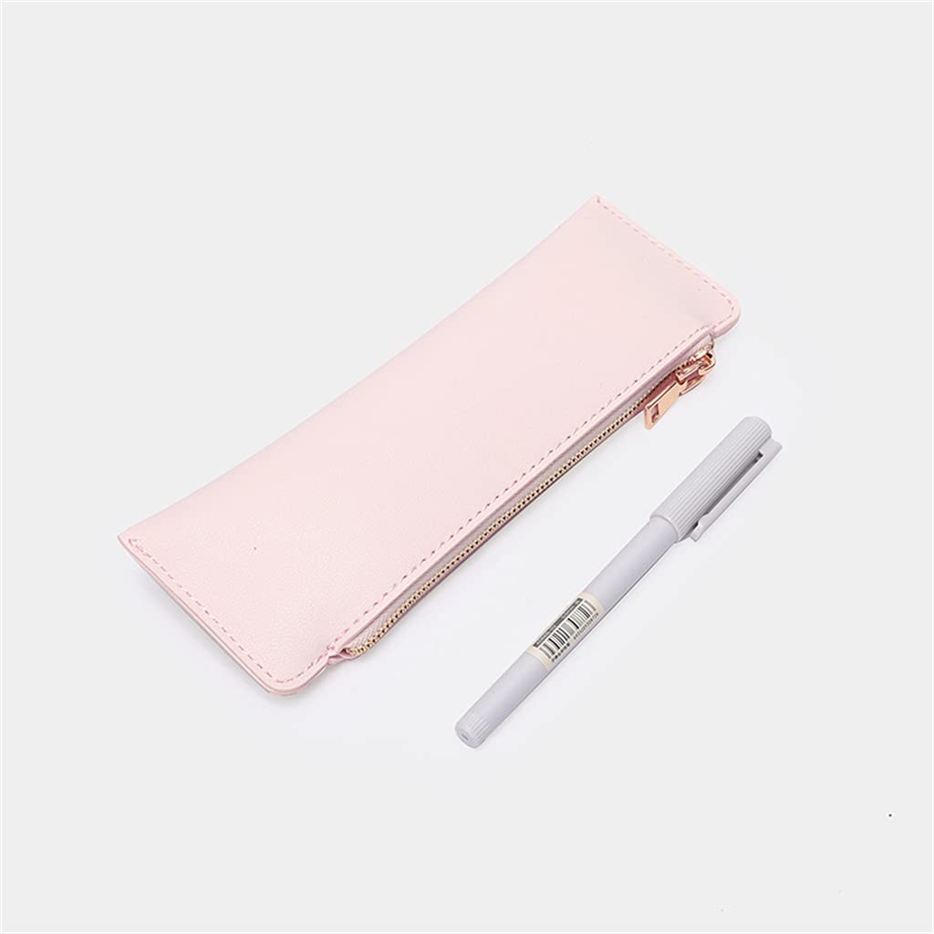 Estuche Plano para lápices, Caja de Almacenamiento de papelería, Estuche de Cuero PU para Estudiantes, Estuche para lápices, Organizador de papelería (C 21 * 1 * 7CM)