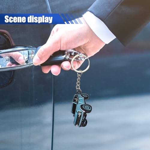 Image of LAINLOY Bronco Car Keychain, Car Fob Cover Cool Mods Accessories, 4-Door Auto Key Fob Holder Compatible with Bronco 2021 2022 2023 (Blue)