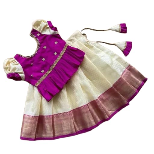 Baby Girl Lehenga Choli Set, Magenta Embellished Blouse with Off-White Skirt - Review, Price and Buying Guide
