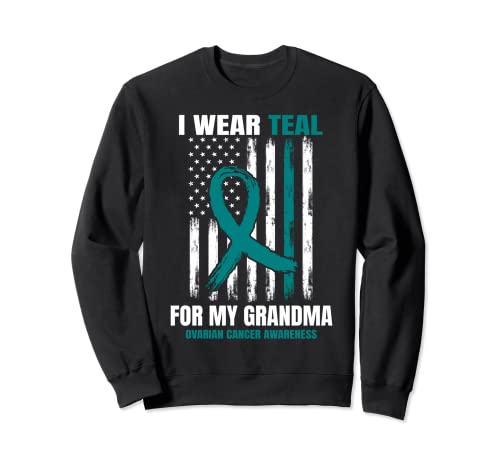 Sarcelle/Grandma Ovarian Cancer Products Drapeau américain Sweatshirt