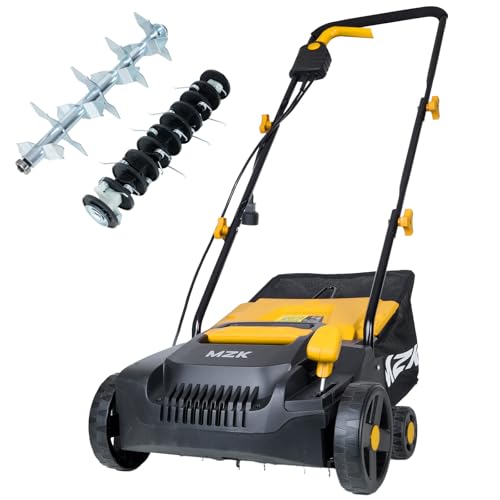 MZK 13-Inch Electric Dethatcher Scarifier, 13-Amp Lawn Tool