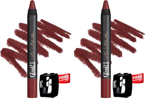 Image of Glam21 Lip Seduction Non- Transfer Crayon Lipstick up to 12 Hours Stay | Lightweight & Longlasting|Creamy Matte | Smudge Proof - 3.6gm| Nudic Moon | 23 (Pack of 2)