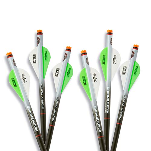 Trophy Taker Shrink Fletch Neon Green-White 2 Pack