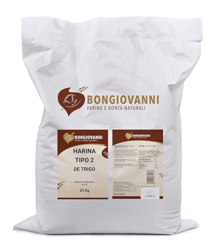 BONGIOVANNI FARINE E BONTA' NATURALI Farina Tipo 2 di Grano Tenero 25Kg (100% grani italiani)