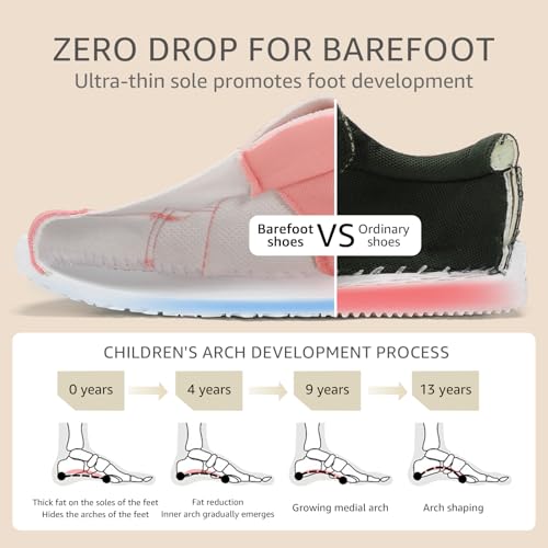 Wide Toe Box Toddler Shoes Boys Girls Barefoot Shoes Lightweight Kid Tennis Sneakers Non-Slip Zero Drop First Walking Running Shoe for School Outdoor Indoor Sports4