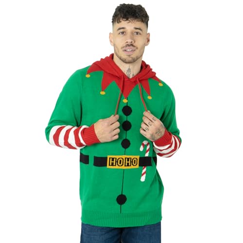 Sweat à capuche unisexe pull de Noël elfe 3D pour toute la famille