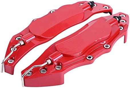 Car Brake Caliper Cover, 2pcs Car Aluminum Alloy Brake Caliper Guard Brake Caliper Protector Cover for Wheel Hub 16in-17in Medium(red)