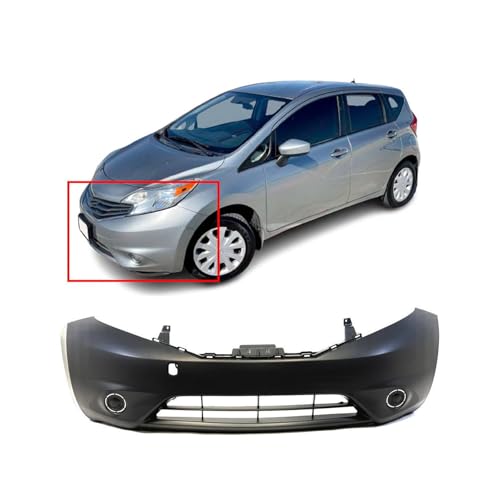 Image of FitParts Compatible with Nissan Versa Note 2014-2016 Front Bumper Cover | Primed, With Fog Light Holes, Hatchback, Note SL S Plus SV Hatchback, Ready to Paint, OEM FBM223VY0J, NI1000292