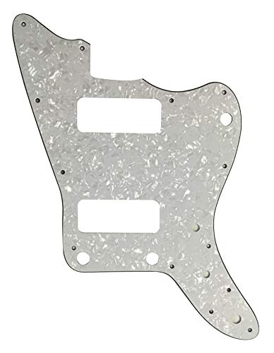 Custom Guitar Pickguard For Fender Japan Jazzmaster P90 Style Scratch Plate (4 Ply White Pearl)