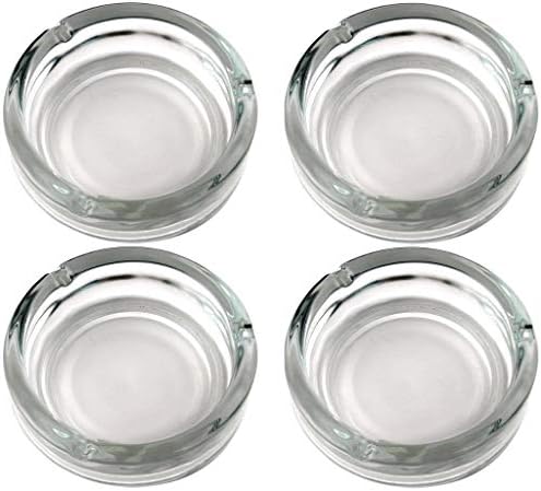Set of 4 Elegant Round Glass Ashtray