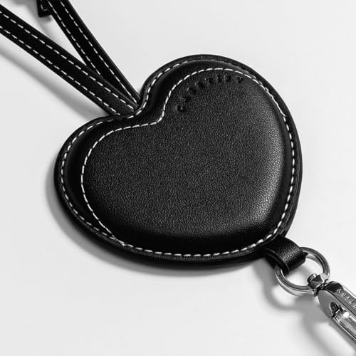[CASETiFY] BioVeg あふれる合成皮革 ハート ロープ スマホショルダー - ブラック