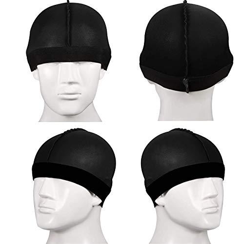 4 Pieces Wave Caps Kids Baby Satin Silky Wave Caps Set Unisex Boy Beanie Cap Elastic Band Skull Caps (Black, Silver, Blue, Red) #TOP4