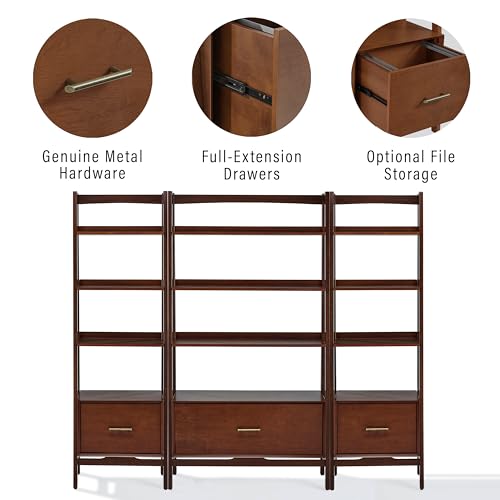 Crosley Furniture KF13040MA Landon 3-Piece Bookshelf Etagere Set, Bookcase With Shelves And File Drawers, Mahogany thumb #2