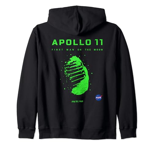 NASA Apollo 11 Misión Astronauta huella 20 julio 1969 Sudadera con Capucha