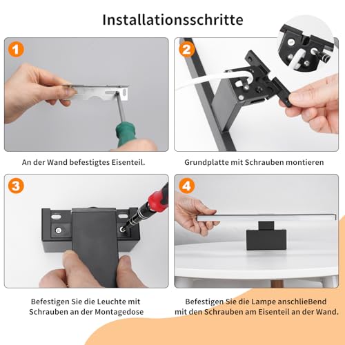 NBEASTKEY LED Spiegelleuchte 30cm 5W 4000K IP44 wasserdicht, Alu 3-in-1 Montage flimmerfrei 230V für Badschrank & Schminkbereich (Wandleuchte, Badbeleuchtung)