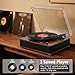 Full-Size Vintage Vinyl Record Player, 3-Speed Turntable with Counterweight, Bluetooth Input & Output, Built-in Stereo Speakers, Supports AUX/RCA/Headphone Jacks, LP Player Walnut Brown