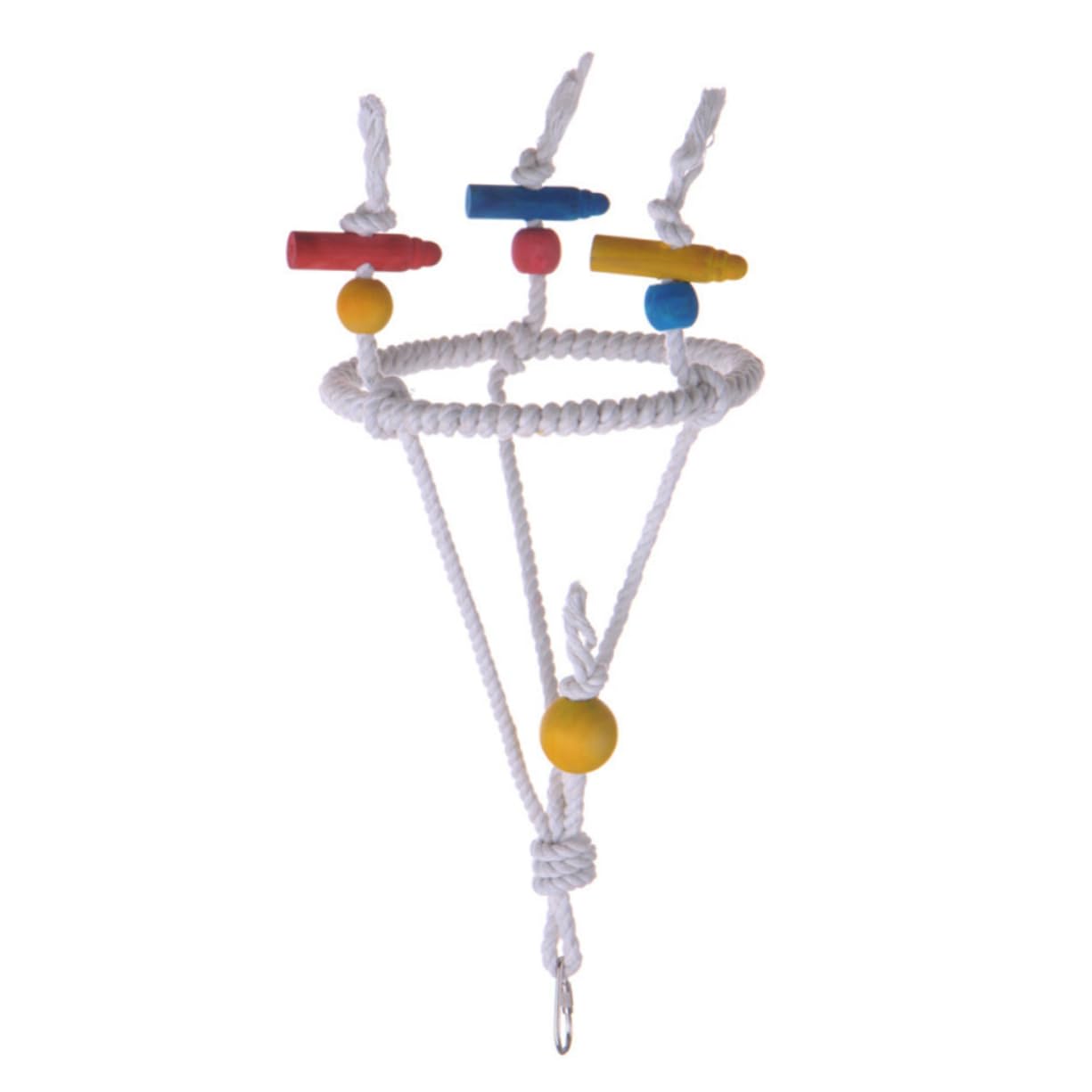 FRCOLOR 3 Piezas de Juguete Columpio para pájaros, Accesorios para jaulas de pájaros, Juguetes para Colgar, Columpio de Loro, Cuerda de pájaro, Juguetes de Madera, Cuerda de algodón, Molar