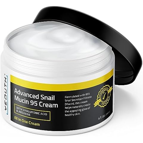 YEOUTH Advanced Snail Mucin Moisturizer Face Cream 95, Hydrating Snail Cream, Face Moisturizer for Dry Skin, Advanced Snail Cream with Hyaluronic Acid & Arginine 4oz Cover