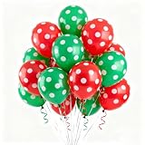 GSSTR TTGVKSHF 新年飾り風船 バルーン 風船 30個入り ドットバルーン 12インチ 30cｍ カラフル 水玉模様なラウンド風船 ラウンド ゴム風船 飾り付け 結婚式 記念日 二次会 誕生日会 パーティー 文化祭 学園祭 ハロウィン 運動会 ハロウィン クリスマスなど場合 (クリスマス赤緑)