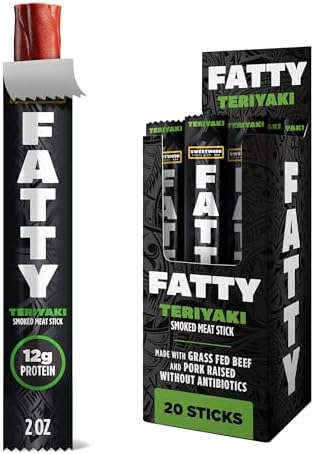 FATTY Meat Jerky Sticks, Teriyaki, 2 oz. (20-pk)