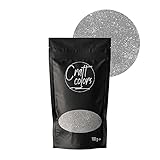 Craft Colors® Ultrashine Glitzer | Silber (0,2mm) Glitter Pulver für Kunsthandwerk, Wandgestaltung, Dekorationen, uvm. hohe Reflexion 100g