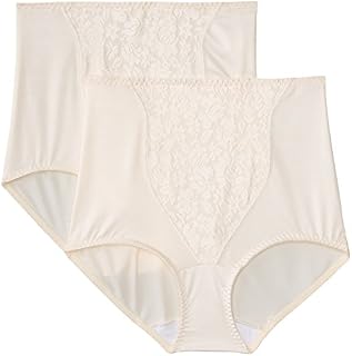 Bali Women's Shapewear Double Support Coordinate Brief 2-Pack, Porcelain/Porcelain, X-Large