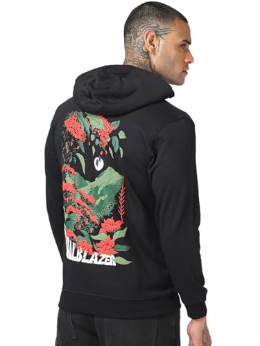 Sweat à capuche en polaire pour homme imprimé graphique Bewakoof