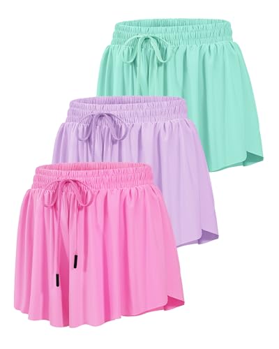 HASMES - HASMES Girls Butterfly Shorts - Flowy Athletic Shorts for Dance & Cheer, Ages 5-14Y - Best Deal on Amazon