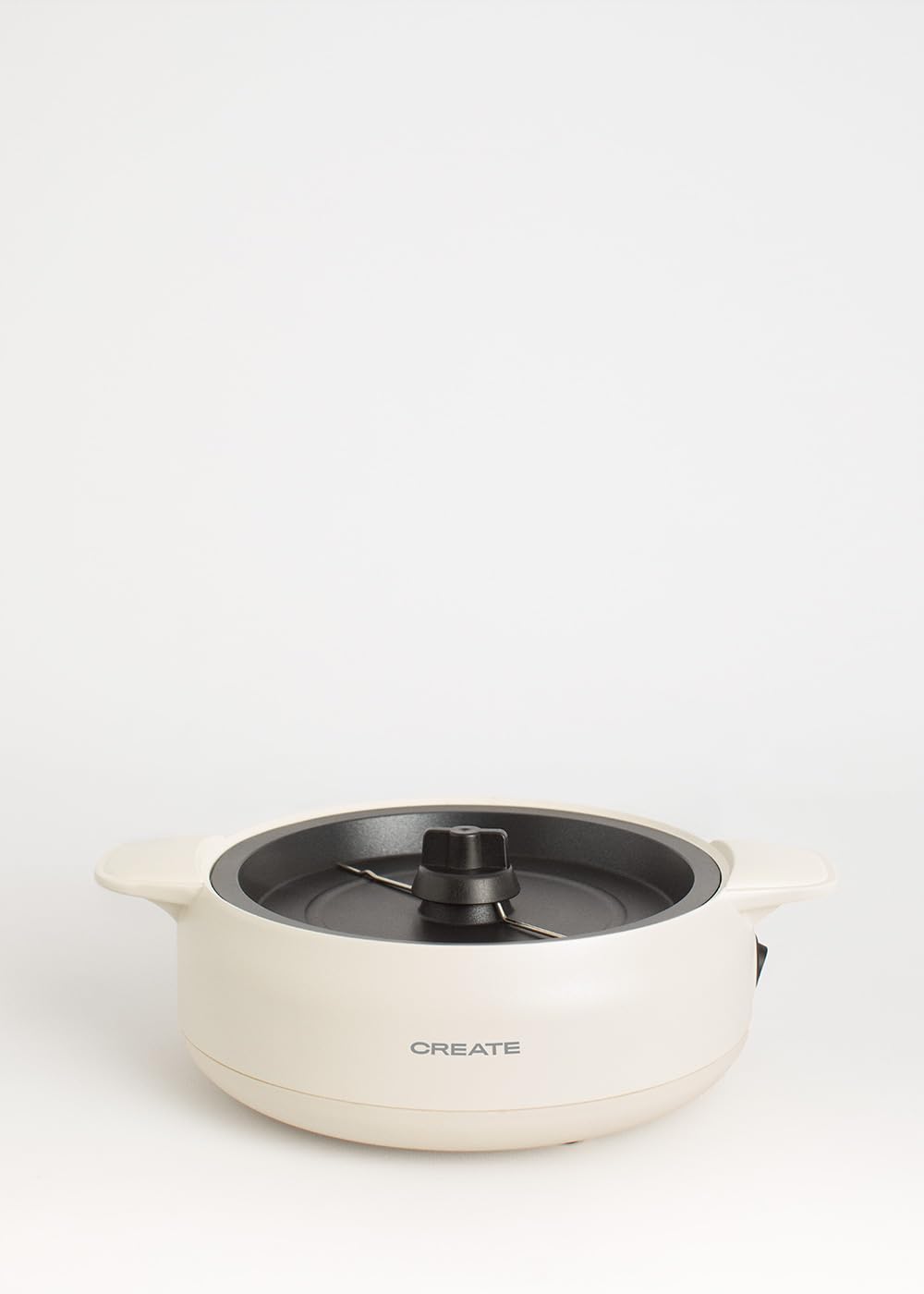 CREATE/POPCORN MAKER STUDIO/Macchina per popcorn con scioglitore di burro bianco sporco/Facile da usare, Fino a 100g di mais, Popcorn in 5 min, Popcorn dolci o salati, 500W
