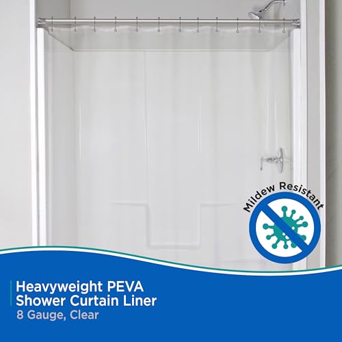 Rideau de douche PEVA imperméable Kenney doublure transparente 178x183 cm - 4