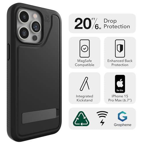 Coque iPhone 15 Pro Max antichoc ZAGG Everest pour éviter les fissures