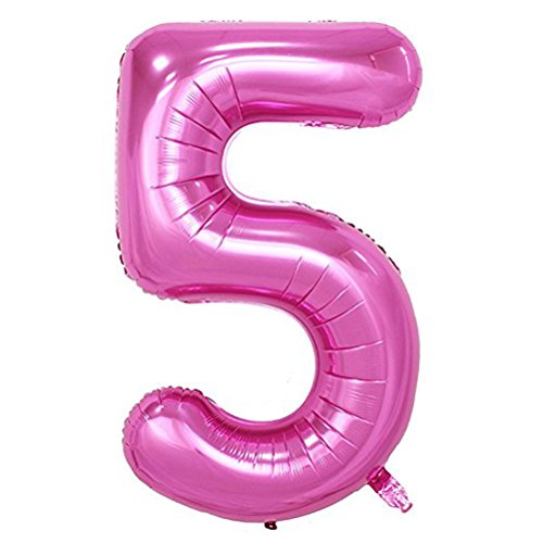 Image of Pink Number 5 Balloon, 40 Inch