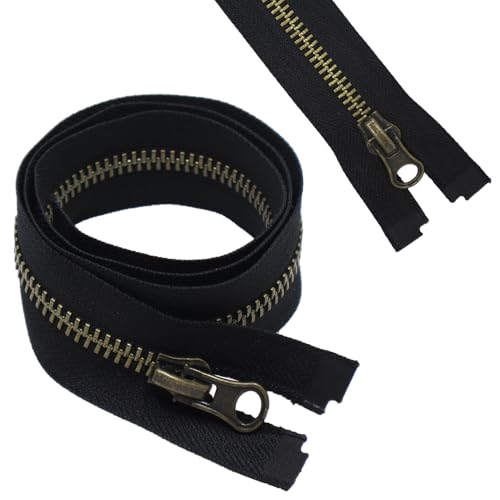 lyualma Cerniera Lampo in Metallo Vintage Divisibile 75cm Separare Cerniere Tiretto Decorativo per Giacche Cucire Cappotti Giacca