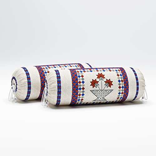 Image of BLOCKS OF INDIA 200Tc Diwan Set Cotton 8 Piece | Deewan Printed Bedsheet Sets For Living Room Hall (Set Of 8 Piece, 1-Bed Sheet | 2-Bolster Cover | 5-Cushion Cover (Color 2), Multicolor