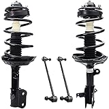 Detroit Axle - Pair (2) Front Driver & Passenger Side Complete Strut Assembly Set & (2) Front Stabilizer Sway Bar End Links for 2005-2007 Honda Odyssey