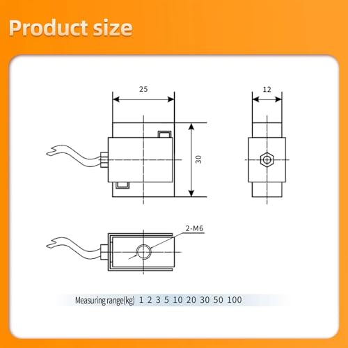 Sensor de celda de carga tipo S de 0-10KG para bascula electronica de peso 5