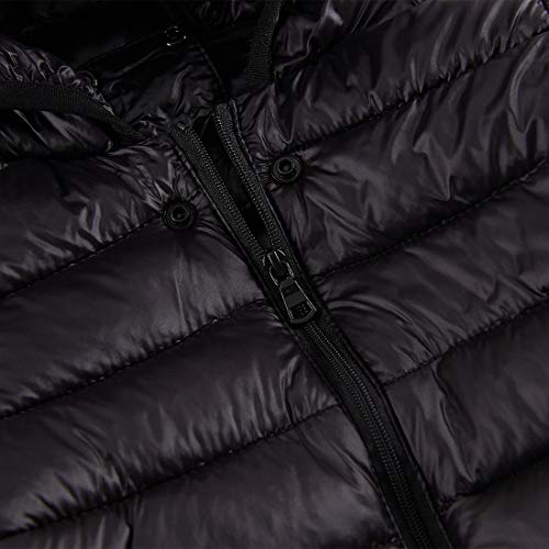 Baby Boys & Girls Down Alternative Winter Warm Hoodie Jacket Coats Cute Black Padded Light Puffer Jacket Coat for Snow Rain or Cold Weather 2-3 Years Old