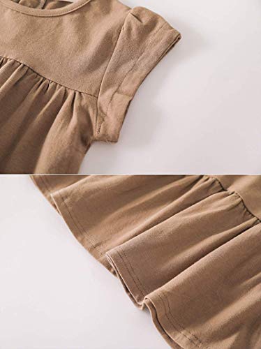 Youwon Girls Dress Short Sleeve Solid Color Tunic A-Line Tiered Swing Dress 2-6 7-164