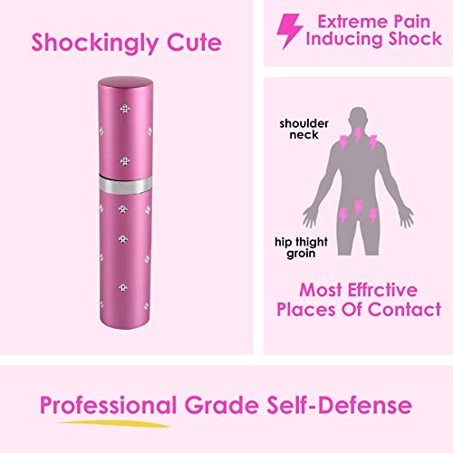 Magicutlery Pink Mini Stun Gun Car Key Stun Gun Shock Pen Lipstick Stun Gun Flashlight Taxer Self Defense Weapon For Women Security #TOP5