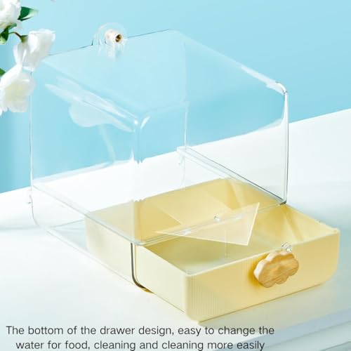 Image of Bird Bath for Cage, Cleaning Pet Supplies Cockatiel Bird Clear Spacious Bathtub with Bottom Drawer for Parrots Parakeets, Conures, Quakers, Portable Shower for Most Birdcage (Green)