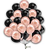 Creative Balloons Paquete de 30 globos de color negro y oro rosa de 10 pulgadas para guirnalda de globos, arco, fiesta, boda y celebraciones generales, unisex para adultos