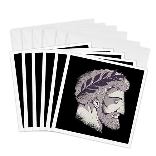 Cartes de vœux Grèce Zeus Lot de 6 formats 15x15cm 3dRose gc_307512_1
