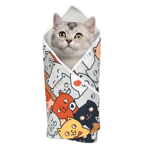 Zwpontia Coperta per la toelettatura dei gatti, coperta autoaderente per tagliare le unghie, tappetino multifunzionale antigraffio, strumento per la toelettatura degli animali per il bagno, il