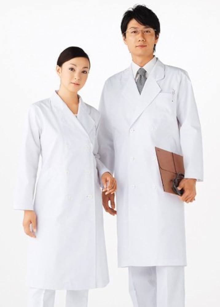 白いのがコードだと思います KAZEN(カゼン) 414-50 コックコート長袖｜厨房、食品白衣通信