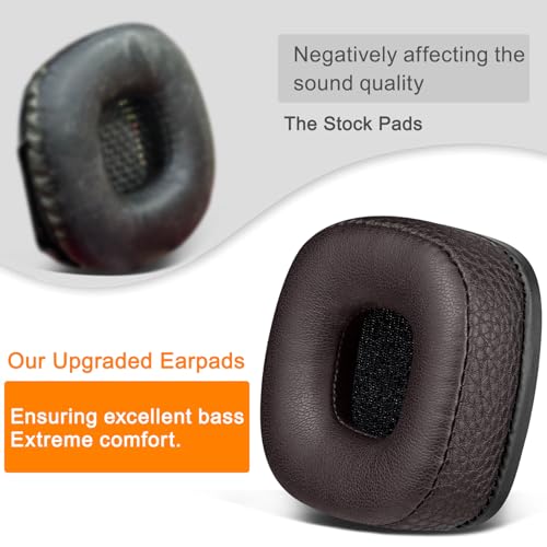 Image of SOULWIT Replacement Ear Pads Cushions for Marshall Major I /II /III /IV Wireless /Wired Headphones, for Marshall Major 1 /2 /3 /4 Headset, Earpads with Soft Protein Leather - Dark Coffee