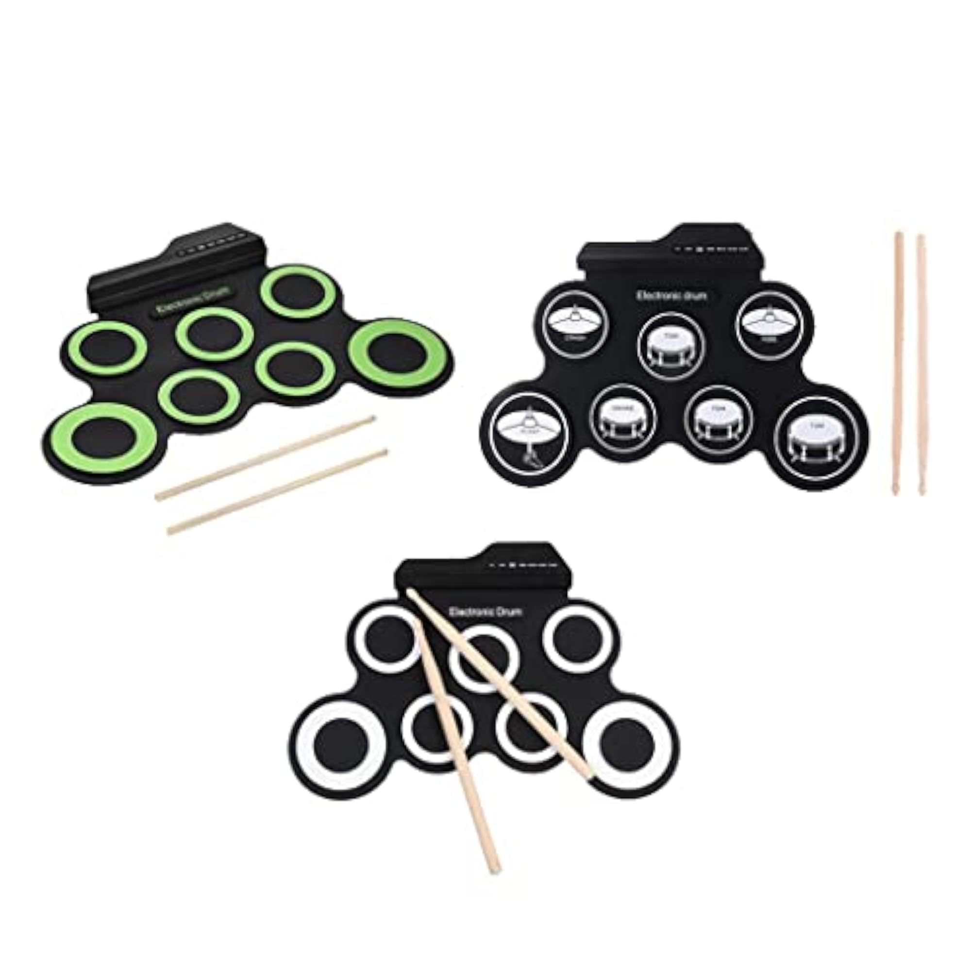 Portable Roll Up Drum Pad Kit with Speaker