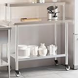 Déplacement flexible : la table de préparation est équipée de 4 roues, ce qui permet de le faire rouler facilement et commodément partout où vous le souhaitez.