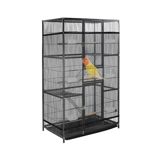 Klmnop Rede ajustável para gaiola de pássaros, coletora de sementes, grande, arejada e macia, saia d