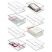 mDesign Stackable Plastic Home Office Storage Organizer Container with Handles for Cabinets, Drawers, Desks, Workspace - BPA Free - for Pens, Pencils, Highlighters, Notebooks - 6" Wide, 8 Pack - Clear