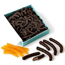 ANDY ANAND CHOCOLATIER Chocolate Covered Orange Peel Bars Infused Fresh Oranges Zest, Handcrafted Dark Chocolate_Orange Sticks, Gourmet Chocolate Truffles Gift Box 24 Pcs, 1lb